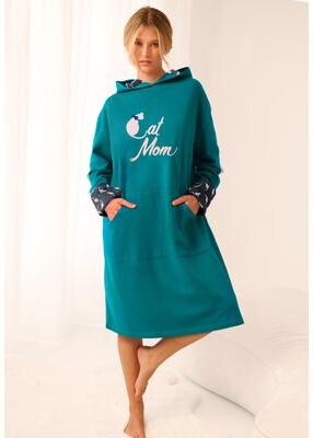 Plus Size Women's Graphic Snuggzy by Dreams & Co. in Deep Teal Cat Mom (Size 5X)