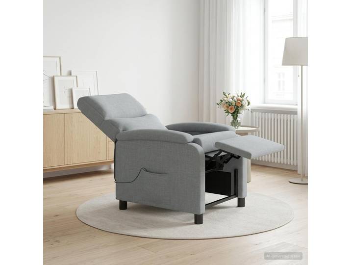 vidaXL Massage Relaxsessel Hellgrau Stoff