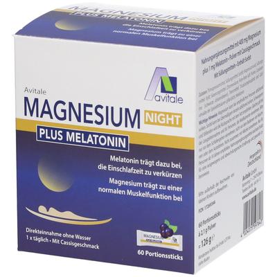 Magnesium Night plus 1 mg Melatonin Direktsticks 60 St Pulver