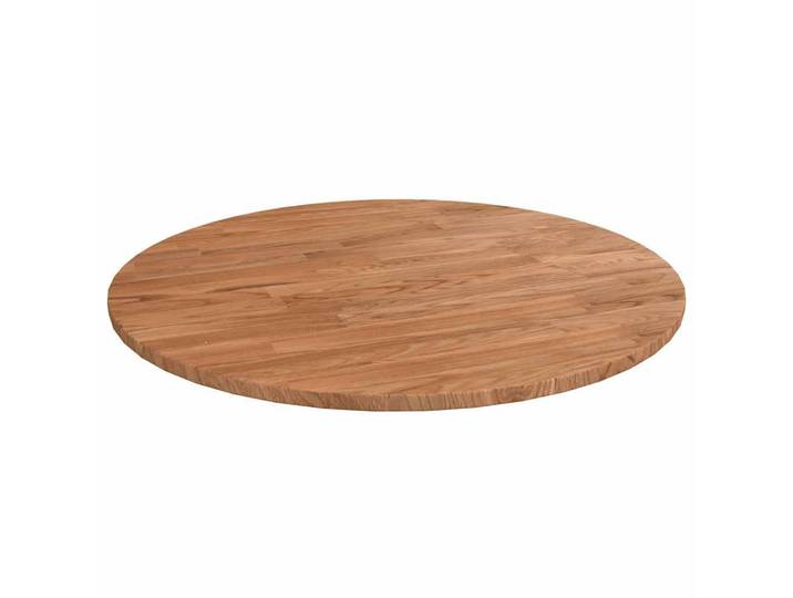 vidaXL Runde Tischplatte Hellbraun Ø50/1,5 Cm Behandeltes Eichenholz, Holz, Rund, 50x1.5x50 cm, Esszimmer, Esstische, Tischsysteme