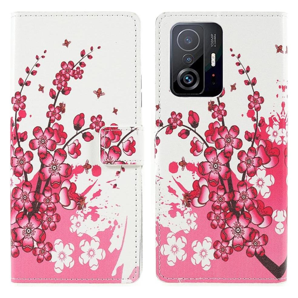 Cover-Discount Xiaomi 11T - Leder Hülle Etui Pflaumen Blüte (Xiaomi 11T, Xiaomi 11T Pro) (101912751I)