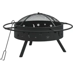 Helloshop26 - Feuerschale mit Schürhaken 70 cm XXL schwarzer Stahl 02_0006026