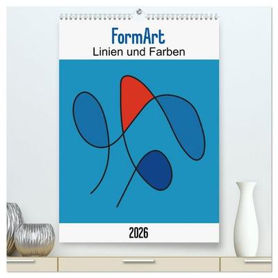 FormArt - Linien und Farben (hochwertiger Premium Wandkalender 2026 DIN A2 hoch), Kunstdruck in Hochglanz