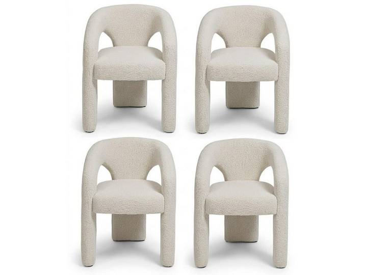 JVmoebel Esszimmerstuhl Stuhl Set Modernes Design Weiss Textil Komfortabel Stabil Elegant, Made in Europa