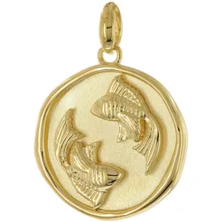 trendor 21850-03 Anhänger Sternzeichen Fische 925 Silber vergoldet Ø 16 mm