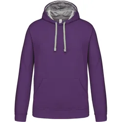Kariban Unisex Kontrast Kapuzen Sweater Hoodie K446 purple/oxford grey L