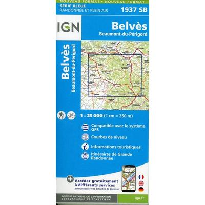 Belvès-Beaumont-du-Périgord 1:25 000, Karte von Collectif Ign, IGN Frankreich, 978-2-7585-4824-9