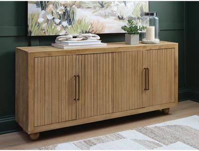"Signature Design by Ashley Niam Light Brown Accent Cabinet - 68"" W x 16"" D x 32"" H"