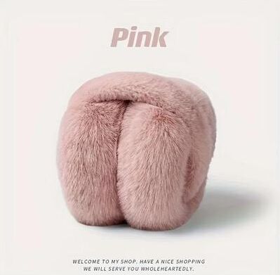 Inspired Living Premium Plush Winter Earmuffs Ultra Soft Winter Earmuffs & Ear Warmers For Outdoor Cold Protection pink