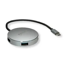 ROLINE USB 3.2 Gen 1 Hub, rund, 4fach, Typ C Anschlusskabel