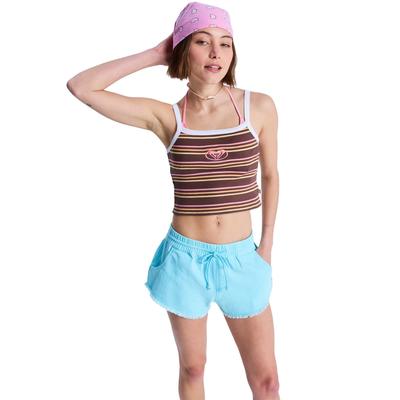 Bermudas ROXY "Scenic Route", Damen, Gr. S, Normalgrößen, blau (tanager turquoise), Obermaterial: 100% Baumwolle., Hosen Bermudas