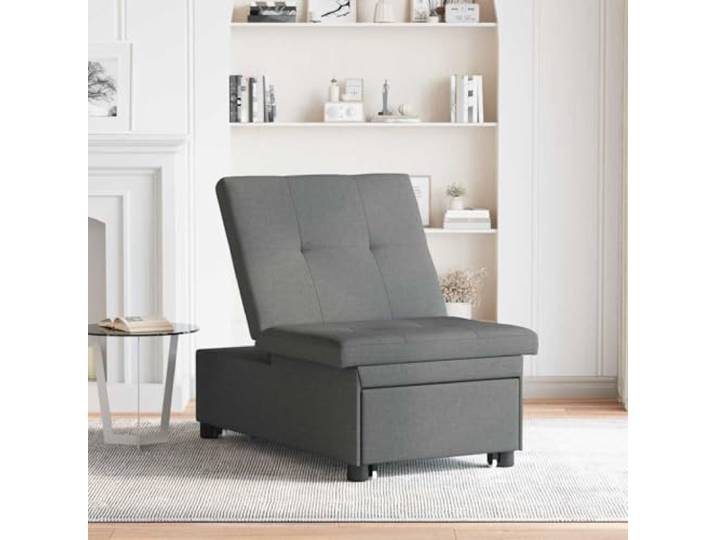 KTHLBRH Schlafsofa dunkelgrau 194 x 50 x 82 cm Stoff Verstellbare Rückenlehne mit 3 Positionen, Gestell aus Metall und Sperrholz, Füße aus schwarzem Kunststoff