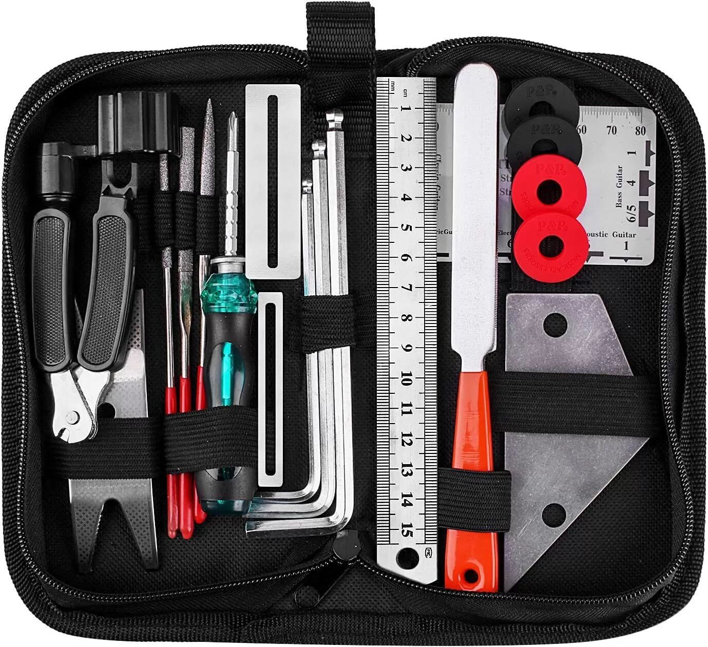 INF Kit de 20 outils pour la réparation et l'entretien des guitares
