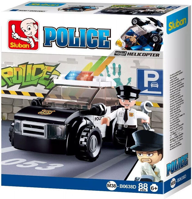 Police-Voiture de patrouille 88 pcs - Sluban