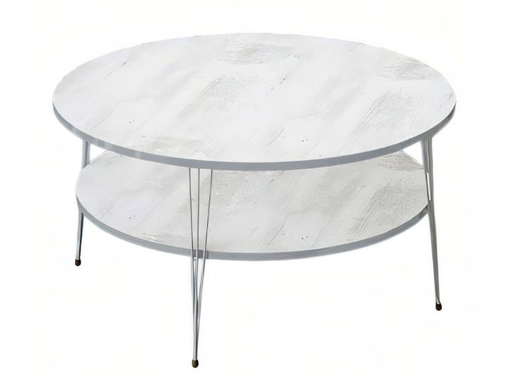 Xlmoebel Couchtisch Weißer runder Couchtisch aus Holz im modernen Design von XLMOEBEL (Packung, Runder Couchtisch Ø90 cm), Made in Europa