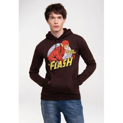 Kapuzensweatshirt LOGOSHIRT "DC Comics - Flash, Fastest Man Alive", Herren, Gr. XL, braun, 65% Baumwolle, 35% Polyester, bedruckt, normal, ohne Ausschnitt, Sweatshirts, mit lizenziertem Print