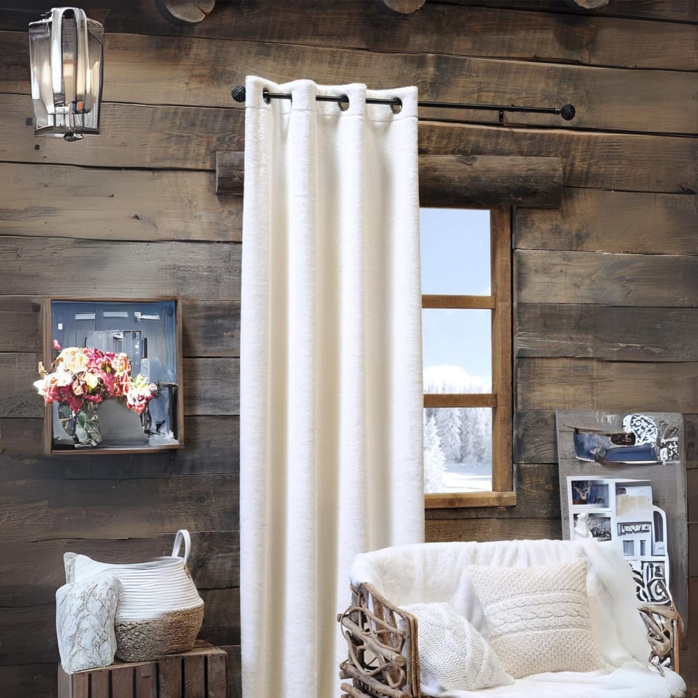 Home Maison Rideau cocooning en imitation fourrure polyester/fourrure blanc Blanc 0x260cm