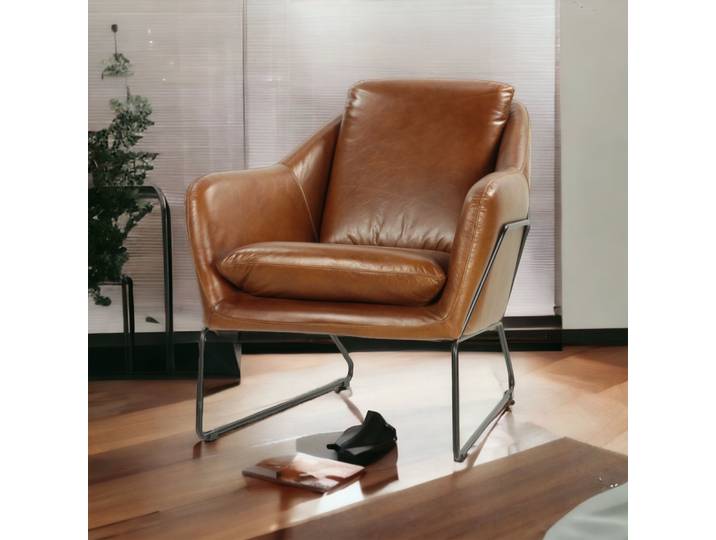 Fauteuil Majestic en Cuir - Havana