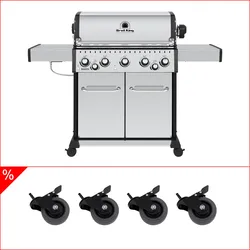 Broil King Baron S 590 IR inklusive, Premium Lenkrollen, Drehspieß & Infrarotbrenner