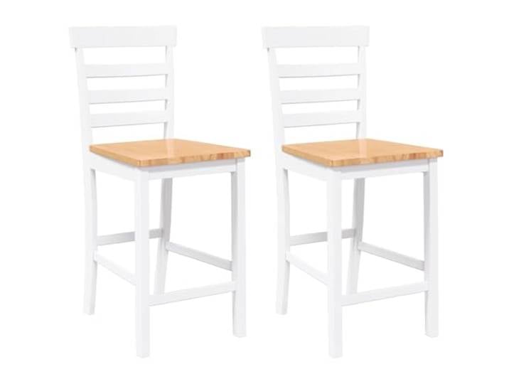 HKLGBVCR Barhocker, weiß, 2-teilig, aus massivem Gummibaumholz Komfortable Rückenlehne, dichtes Gummibaumholz, zeitloses Design, für Küche und Wohnzimmer, weiße Oberfläche