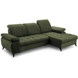 ECKSCHLAFSOFA Bello dunkelgrün rechts