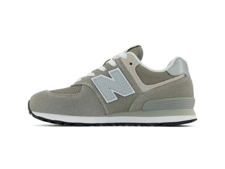 New Balance 574 Baskets enfant grises à lacets