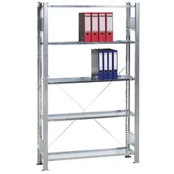 SCHULTE Lagertechnik Grundelement »Steckregal Multiplus 5 OH« doppelte Tiefe grau, 100x180x60 cm