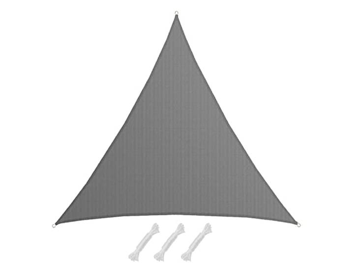 AMANKA 90% UV Schutz: 8x8x8 Sonnensegel Dreieckig Wasserdurchlässig Terrassendach Garten Sonnenschutz für Trampolin Pergola Pool, Grau