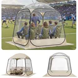 VEVOR Transparentes Zelt, 183x183x195 cm, Pop-up-Zelt für 5–6 Personen, Sportzelt mit Bodenmatte & oberer Abdeckung, Outdoor-Bubble-Zelt, Campingunterstand für Veranstaltungen, Angeln, Jubeln