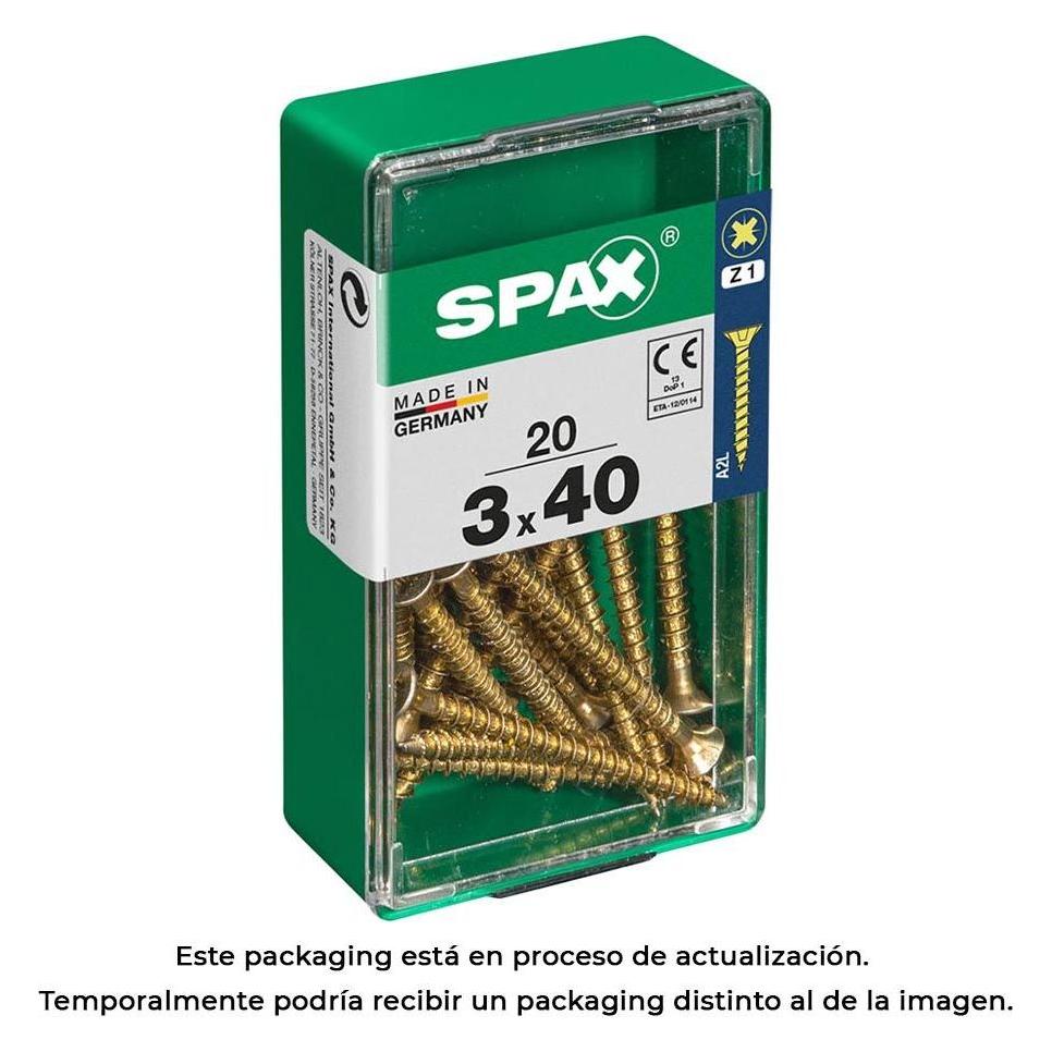 Spax Box 20 unit. cab wood screw. flat yellox 3,0x40mm (5 Schrauben pro Stück) (49416267)