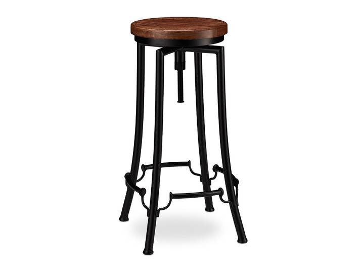 Barhocker industrial hoch Braun-Schwarz