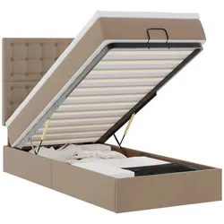 vidaXL Ottoman-Bett mit Matratze & LEDs 90x190 cm Kunstleder