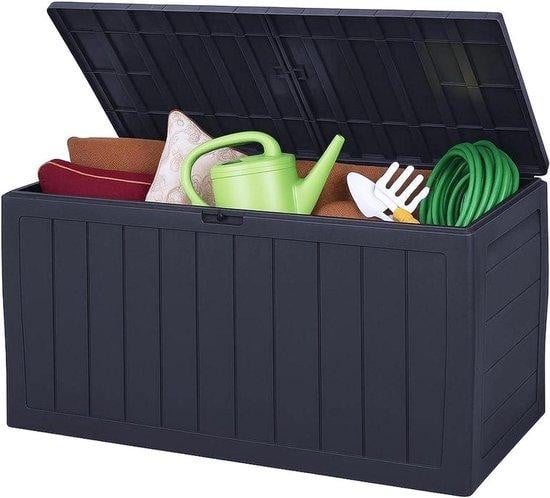 Deuba Tuinopbergkist Kussenbox Antraciet 270 Liter