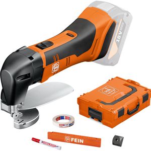 Fein Blechschere ABLS 18 1.6 E AS, für Geraden & Kurven, Akku, 18 V, mit Zubehör und Koffer, Blechstärke bis 1,6 mm