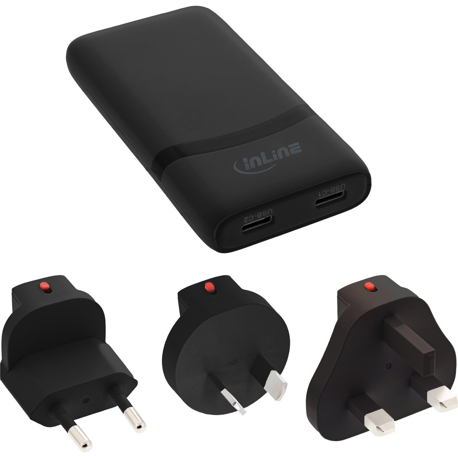 InLine 31519B Interne AC Adapter, 20 V, Zwart