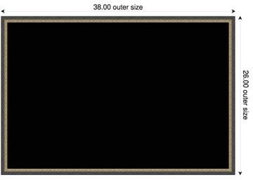 Amanti Art Black Canvas Magnetic Board, Bronze Framed Memo Board