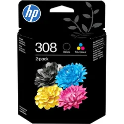HP, Druckerpatrone, Hewlett-Packard 308 Black/Tri-Color Original Ink Cart, 308