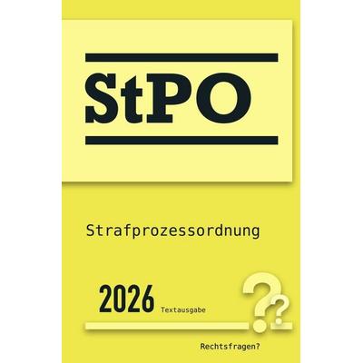 StPO | Strafprozessordnung, Taschenbuch von Deutsche Rechtsfragen?, Epubli, 978-3-565-52567-6