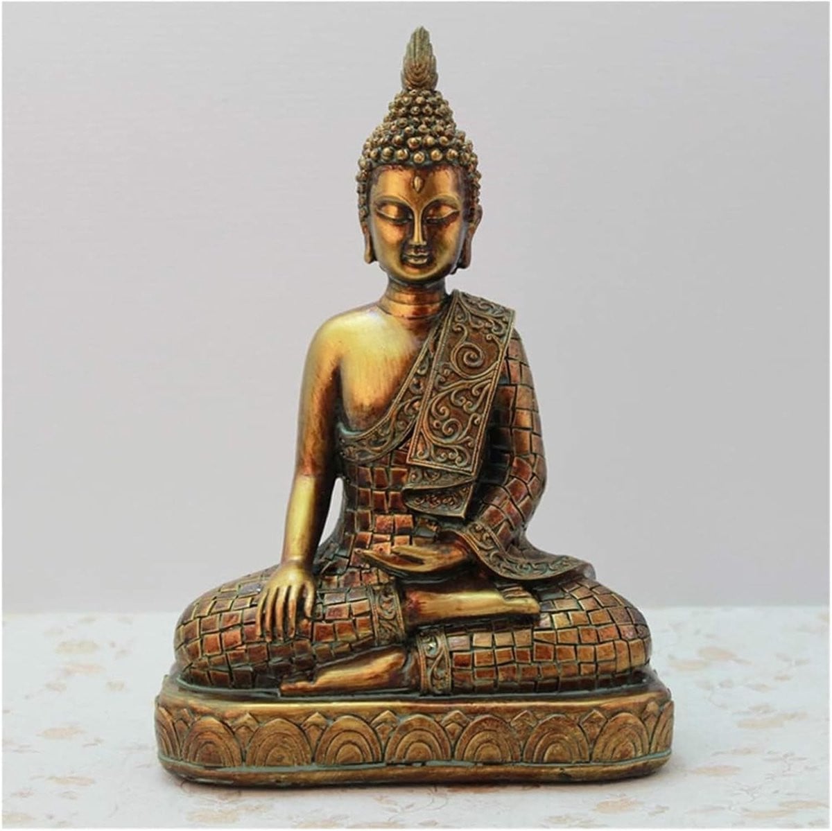 Gouden Buddha Beeld voor Meditatie en Woonkamer Decoratie