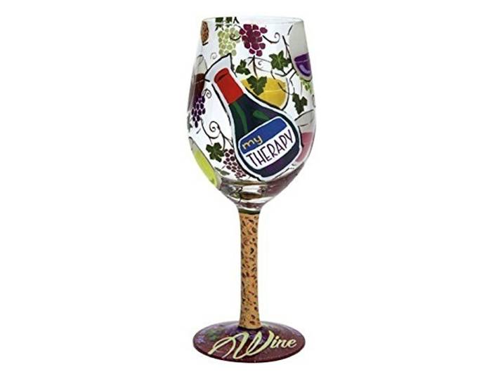 ENESCO Designs by Lolita My Therapy handbemaltes Weinglas, 425 ml