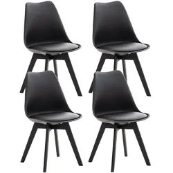 CLP 4er Set Stuhl Linares Kunststoff   Farbe: schwarz/schwarz, Material: Kunststoff
