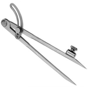 STEINLE Anreißzirkel 53030150, für Leder, mit Bleistifthalter, Bogenzirkel mit Feststellschraube, Schenkellänge 150 mm