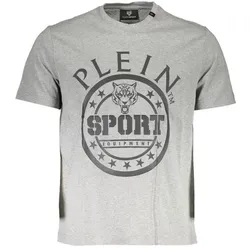 Plein Sport, Herren, Sportshirt, Grigio Cotton Men T-Shirt (M), Grau