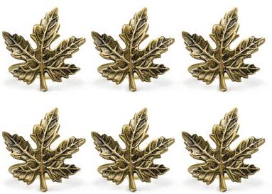 DII Design Imports Gold Maple Leaf Napkin Ring Set (Set of 6)