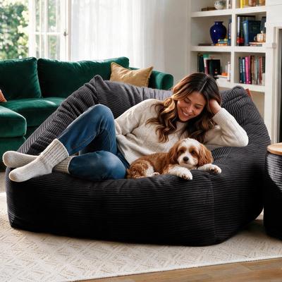 Jaxx Raven Symone Nest Bean Bag Armchair-Comfy Deep Seat Soft Lounger for Living Rooms, Dorms, and Reading Corners, Plush Cord