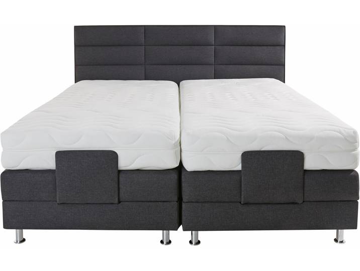 Boxspringbett, Feinstrukturstoff, Anthrazit, 174×210 cm, Elektrisch Verstellbar, WESTFALIA SCHLAFKOMFORT
