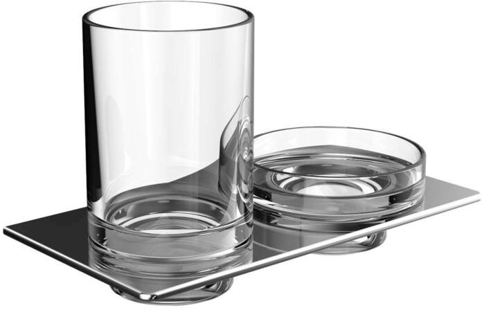 Emco Art Glashalter/Seifenhalter 163300100 chrom, Kristallglas klar