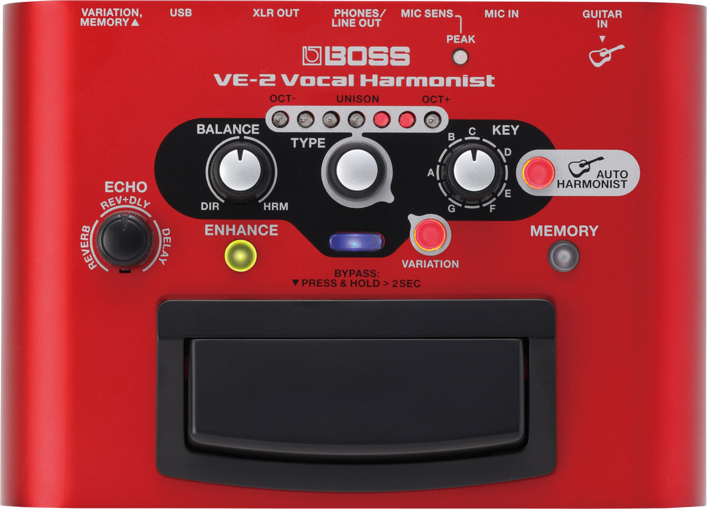 Boss VE-2 HARMONIST Processador Voz +48V Phantom Power MIC XLR