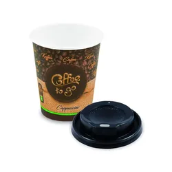 Pappbecher  (PAP/PE) "Coffee to go" Ø80mm 280ml `0,2L/8oz/M` + Deckel [10 Sets]