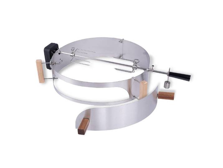 Grillplattenaufsatz Grillaufsatz Rotisserie Ø 57 cm , silber (grau), Backbleche, Grillplattenaufsatz